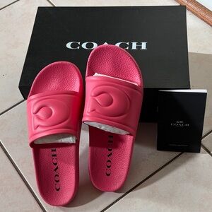 Coach Women's Vibrant Pink Slide Sandals
